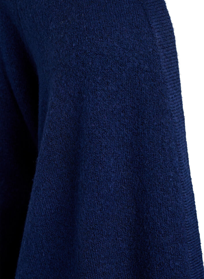 Ribbed Knit Cardigan with Pockets, Blue, Packshot image number 2