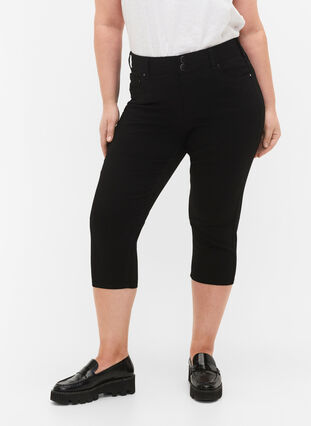Tight fit Capri pants in a viscose blend, Black, Model image number 2