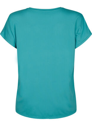 Short-sleeved workout t-shirt, Green-Blue Slate, Packshot image number 1