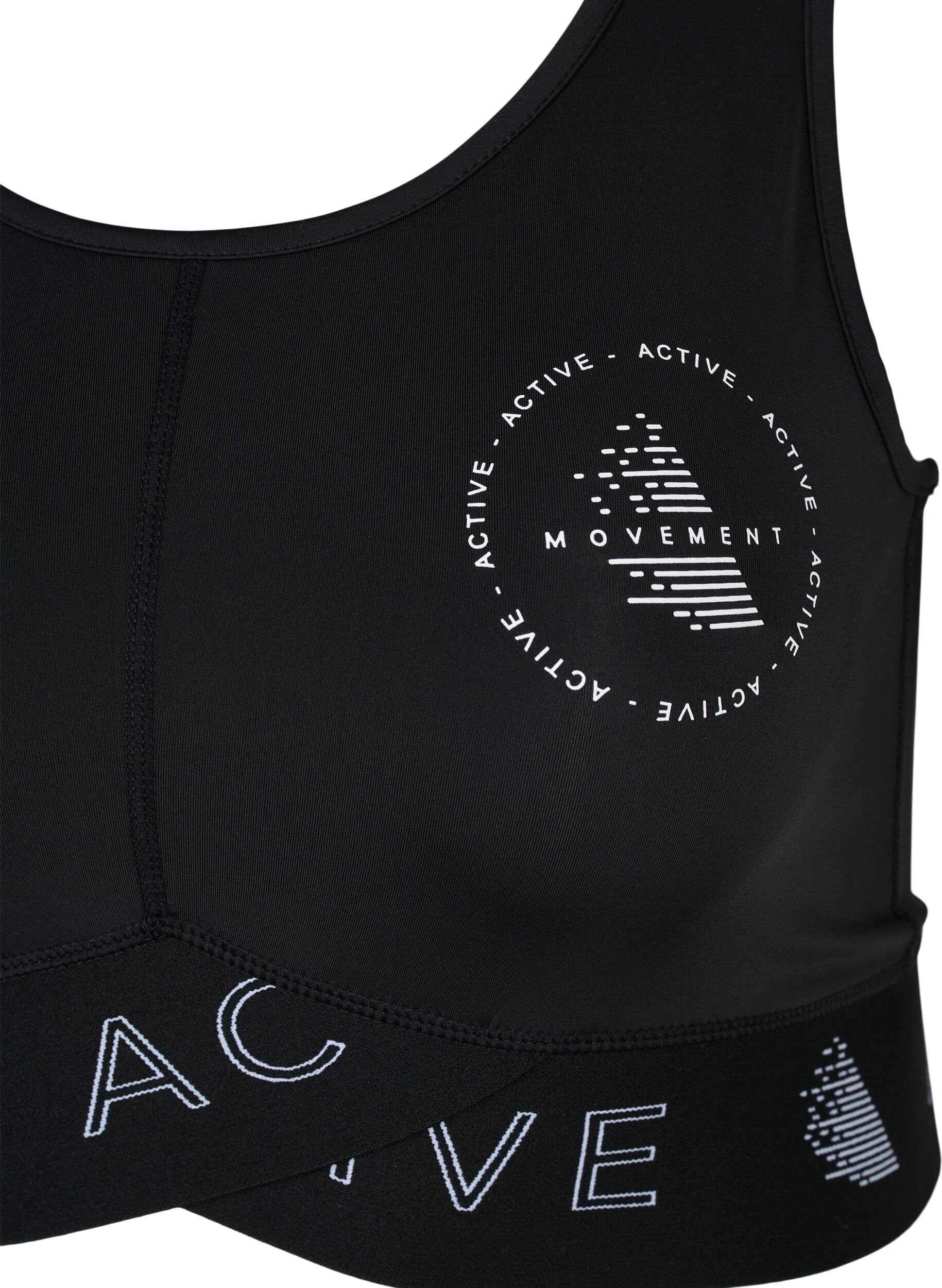 Zizzifashion Sports bra with text print, Black, Packshot image number 2