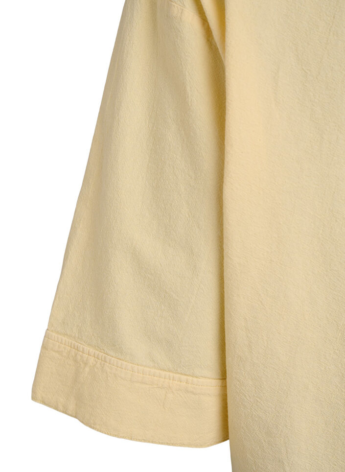 Loose blouse with collar and 1/2 sleeves, Yellow, Packshot image number 3