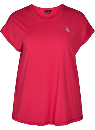 Short-sleeved workout t-shirt, Azalea, Packshot image number 0