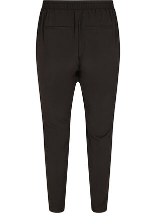 Stylish classic trousers with drawstring and elasticated waistband, Black, Packshot image number 1