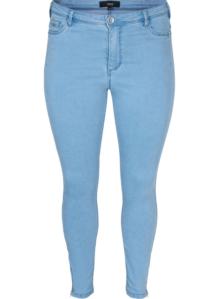 Cropped Amy jeans with a zip, Light Blue, Packshot image number 0