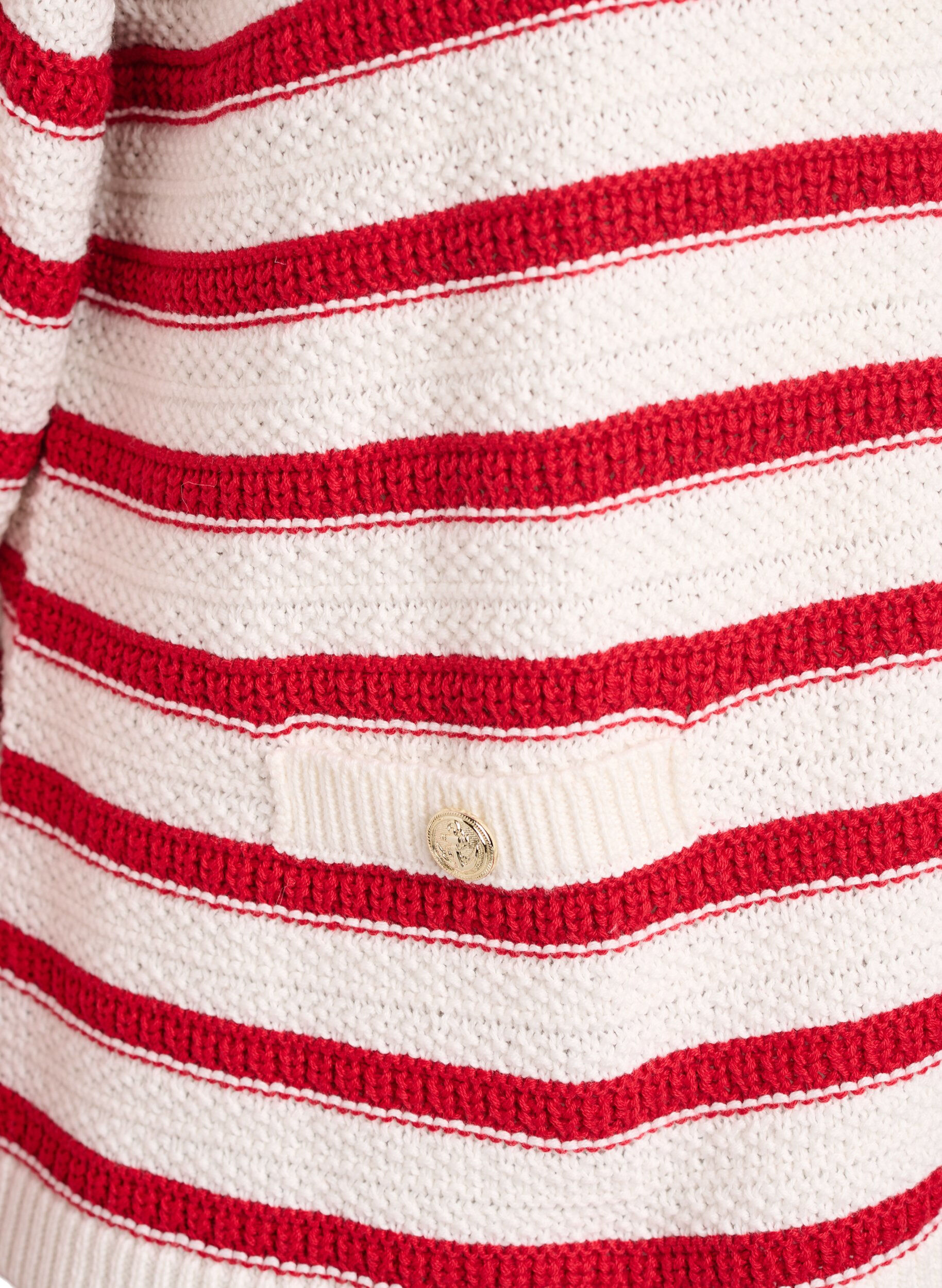 Zizzifashion Cardigan with textured knit and decorative buttons, Red, Packshot image number 3
