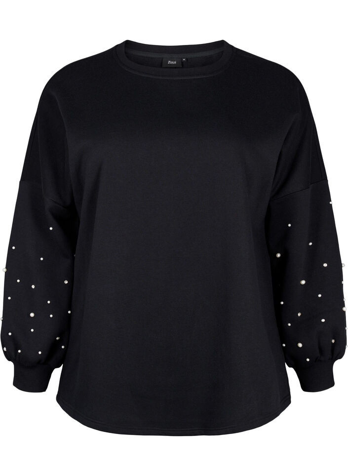 Sweatshirt with beads, Black, Packshot image number 0