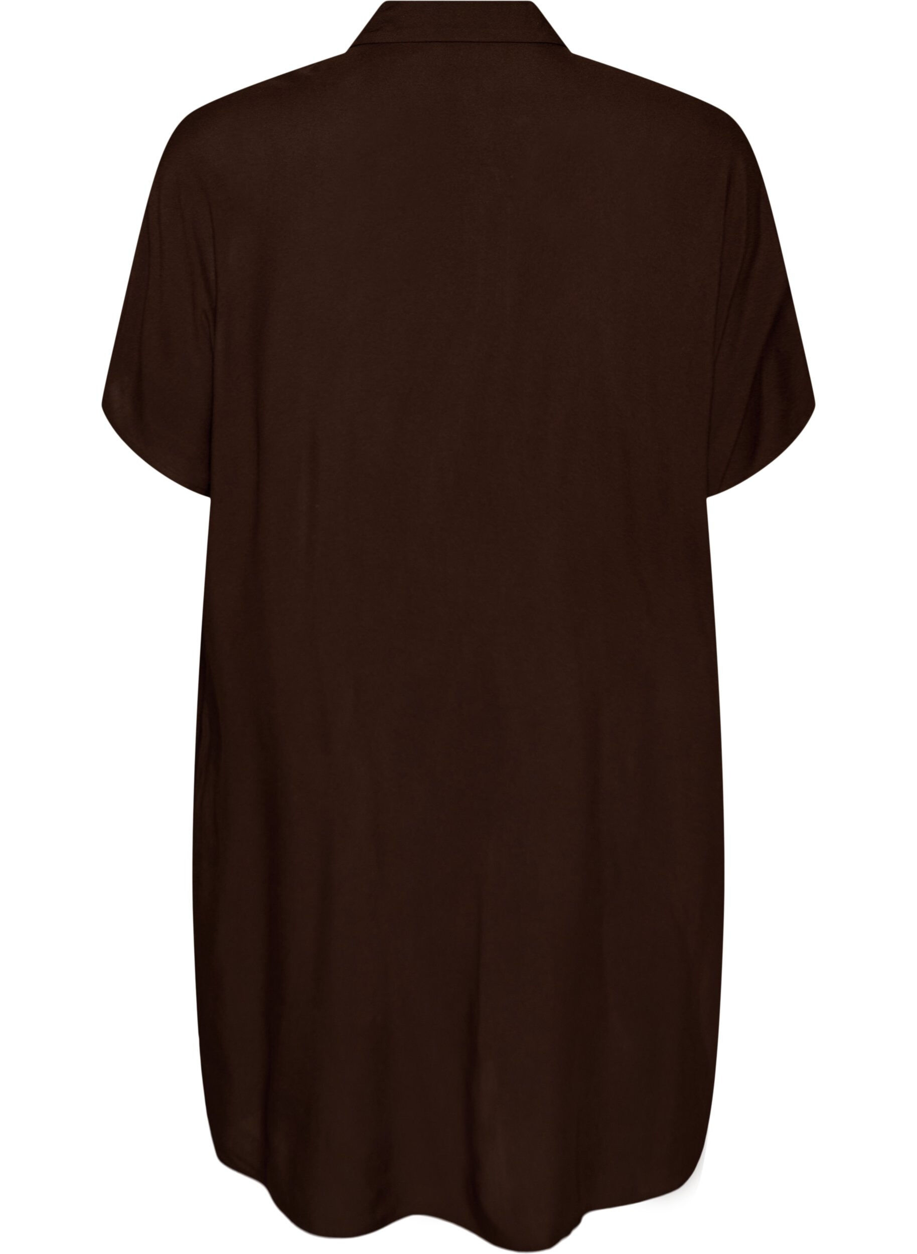 Zizzifashion Loose-fitting long shirt in viscose, Brown, Packshot image number 1
