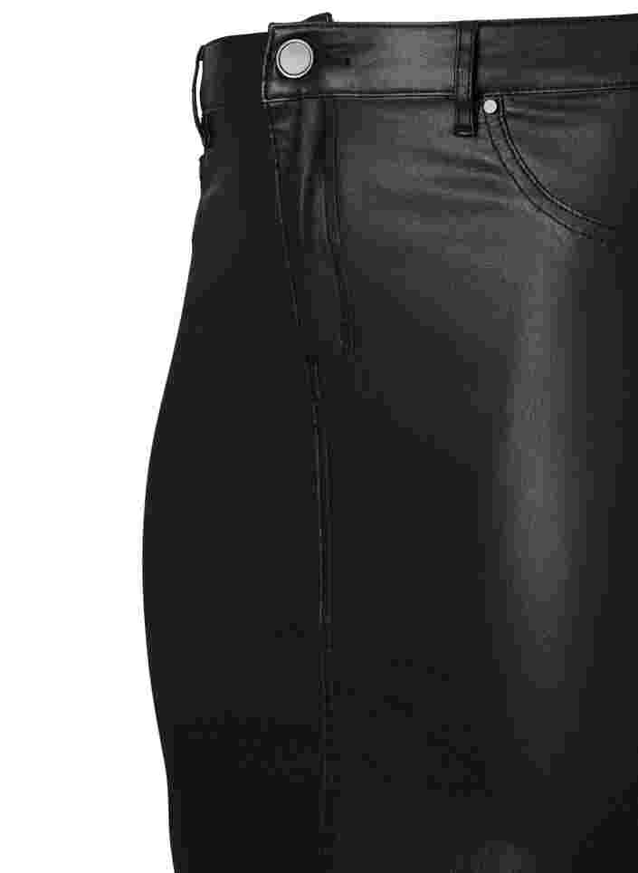 Coated skirt with slit, Black, Packshot image number 3
