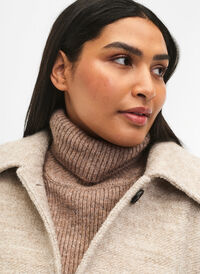 Rib knit scarf, Deep Taupe Mel., Model
