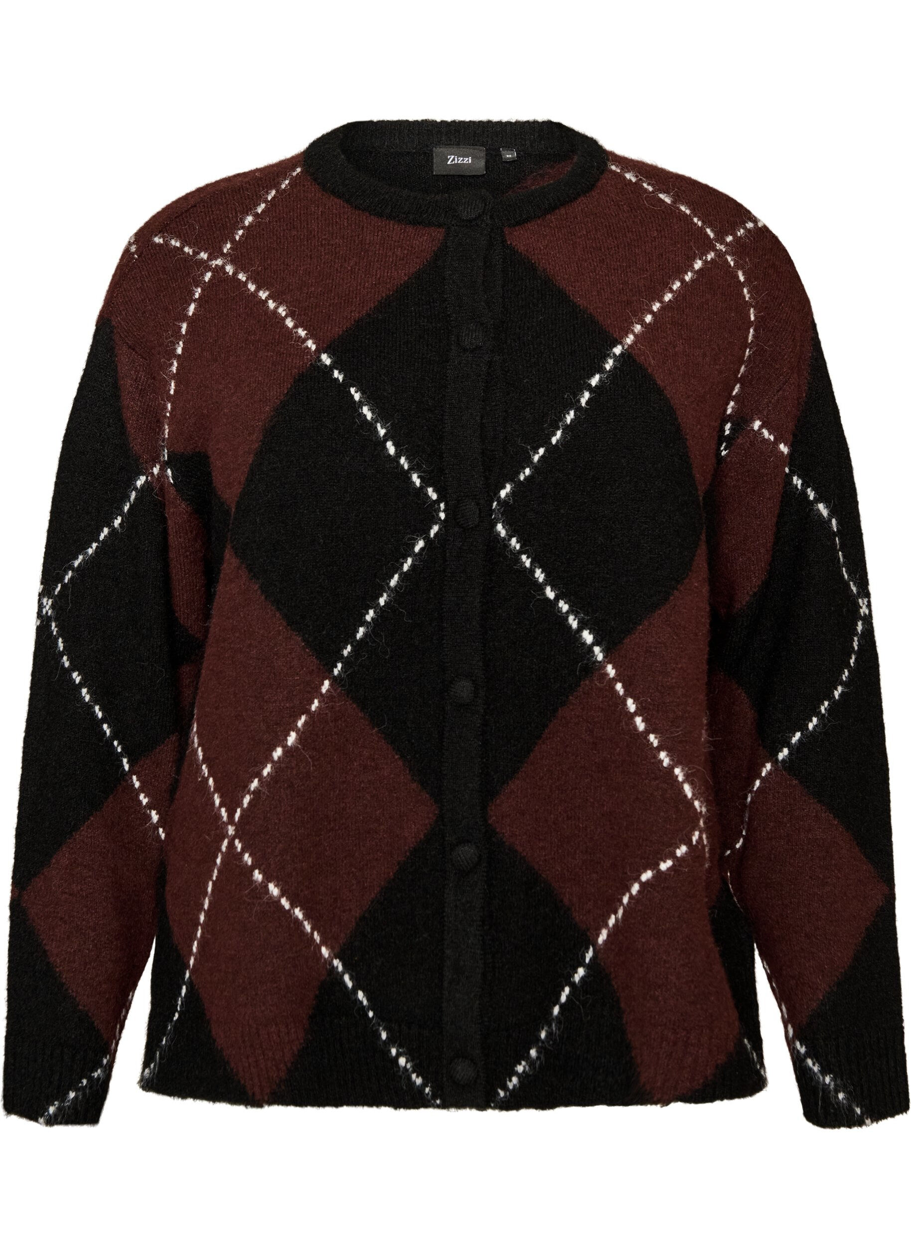 Cardigan with argyle pattern