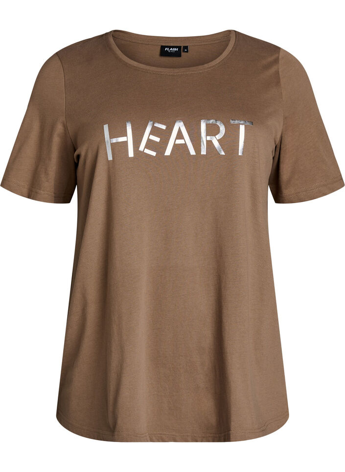 T-shirt with motif, Brown, Packshot image number 0