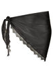 Satin scarf with lace hem, Black, Packshot image number 0