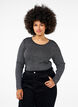 Close-fitting knitted blouse with glitter thread, Black, Model image number 0