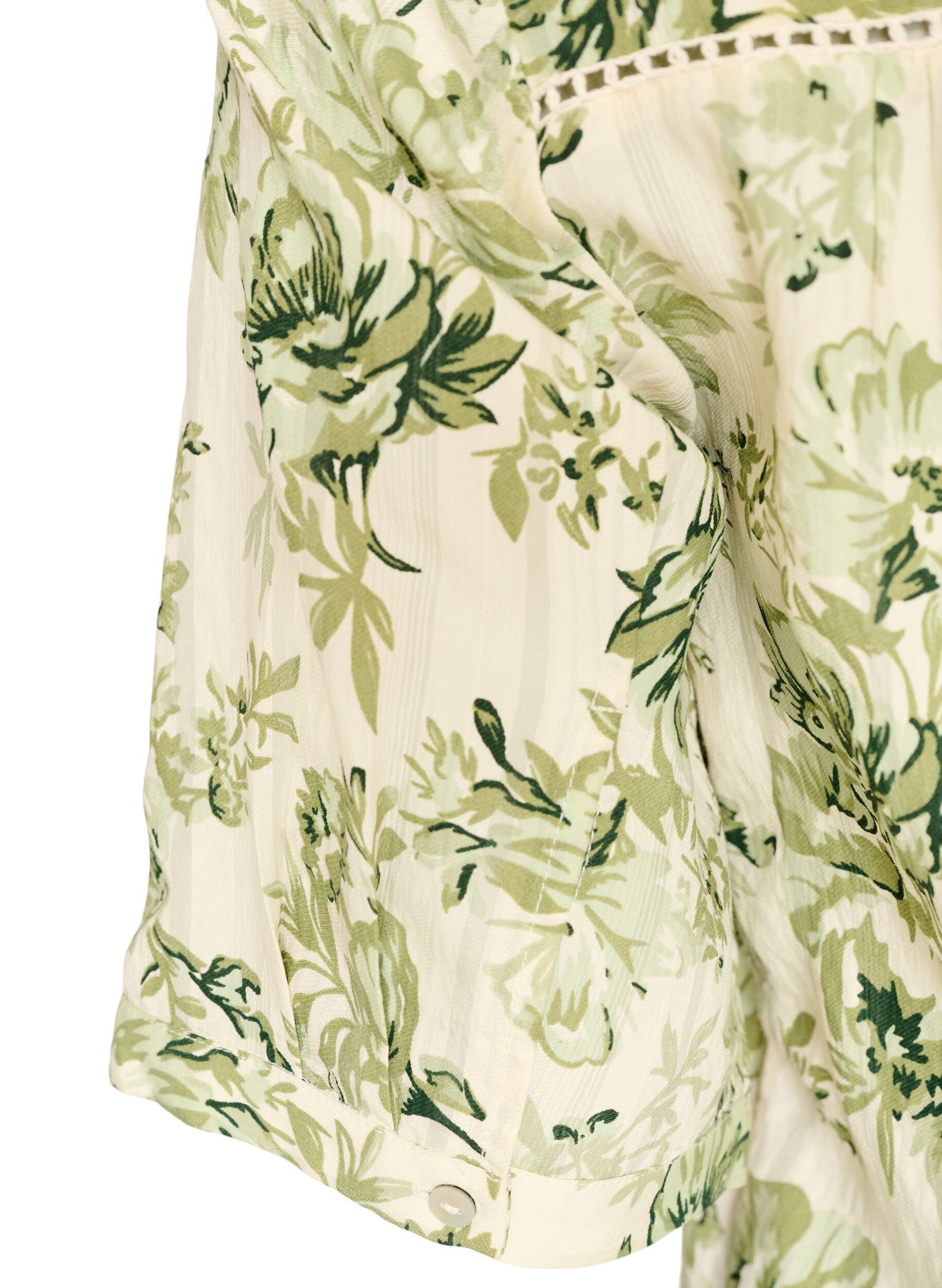 ZizzifashionBlouse with print and 1/2 sleeves, Green, Packshot image number 3