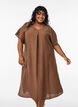 V-neck dress in viscose, Brown, Model image number 0