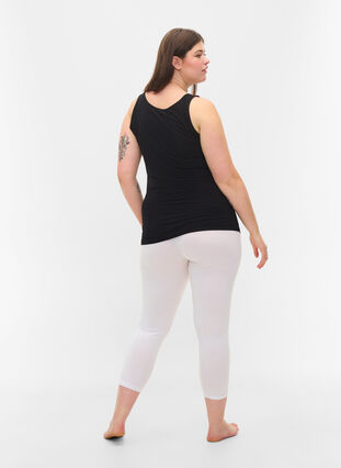 3/4 length basic leggings - White - Sz. 42-60 - Zizzifashion