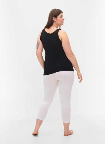 3/4 length basic leggings, Bright White, Model image number 1