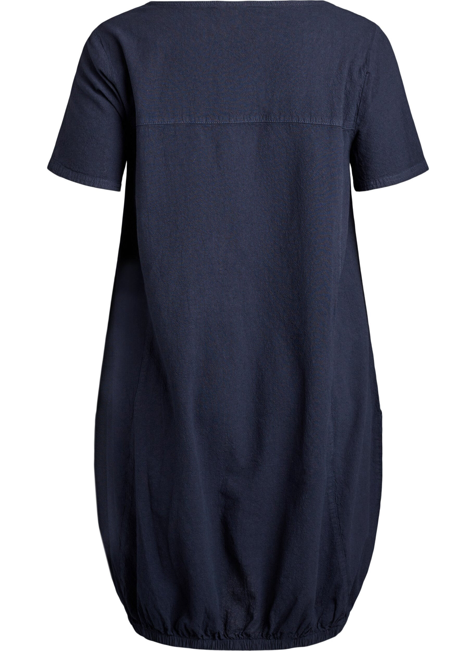 ZizzifashionShort-sleeved cotton dress, Blue, Packshot image number 1