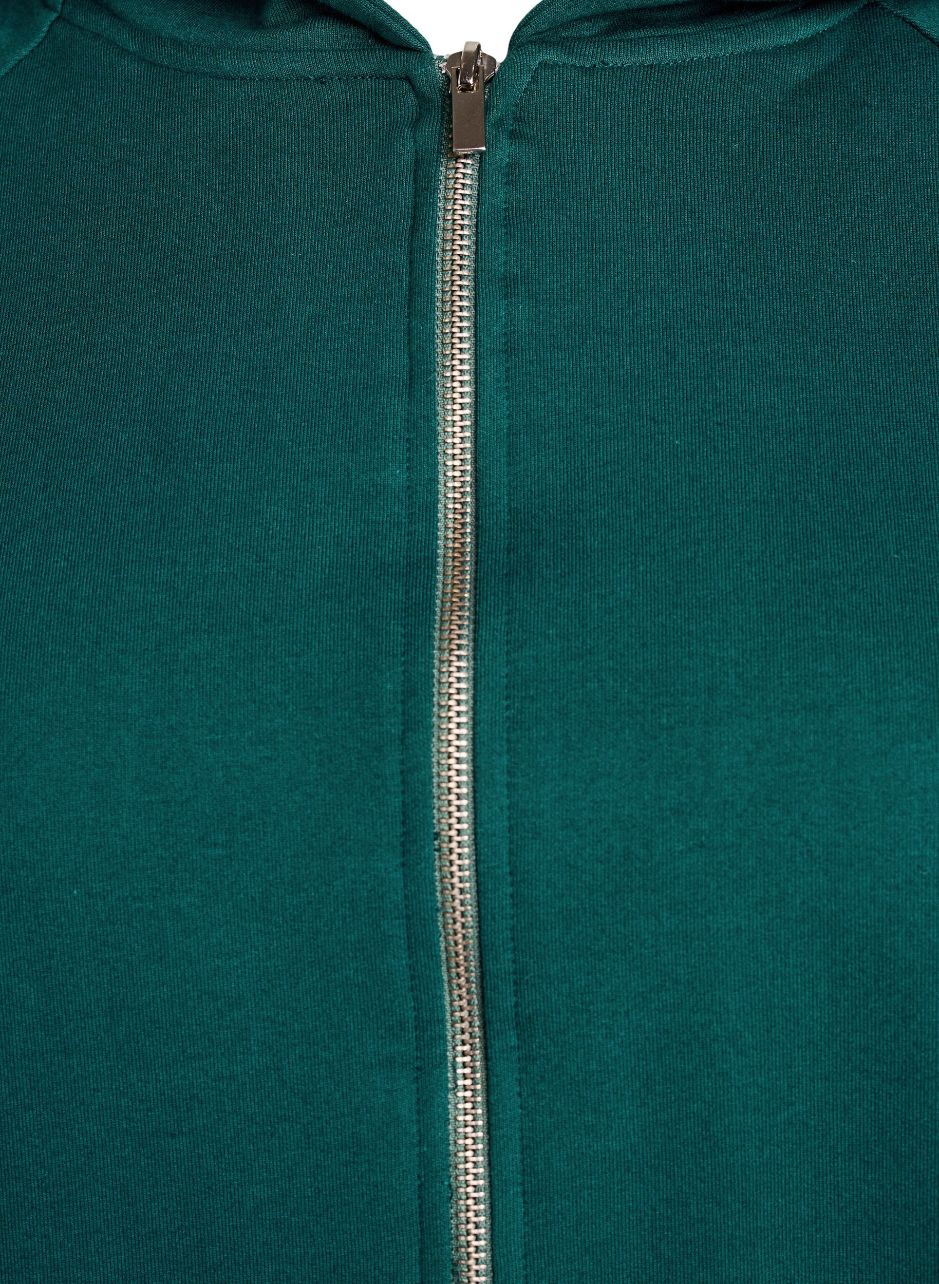 ZizzifashionHoodie with zipper and back print, Green, Packshot image number 2