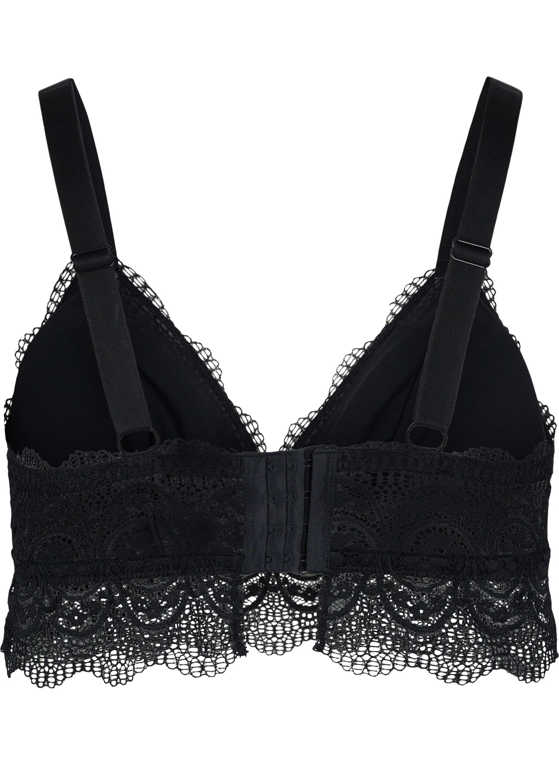 Zizzifashion Lace bra with removable inserts, Black, Packshot image number 1