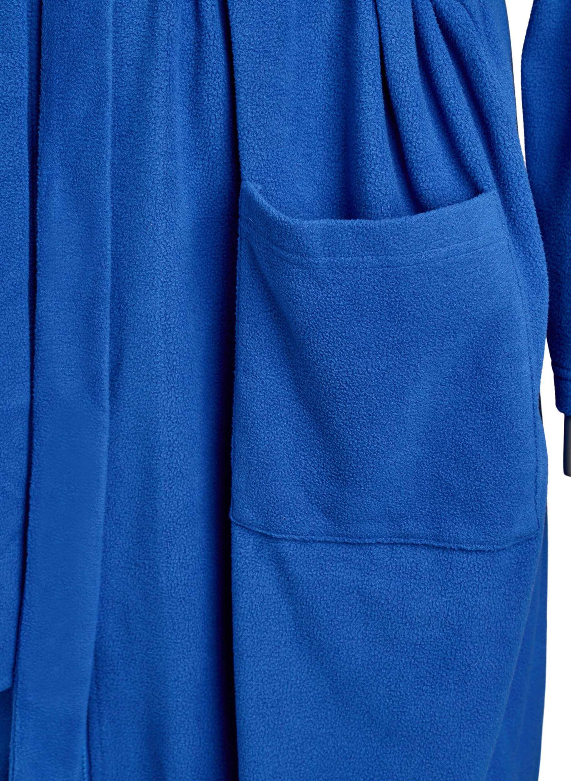 Zizzifashion Morning robe with zipper and hood, Blue, Packshot image number 3