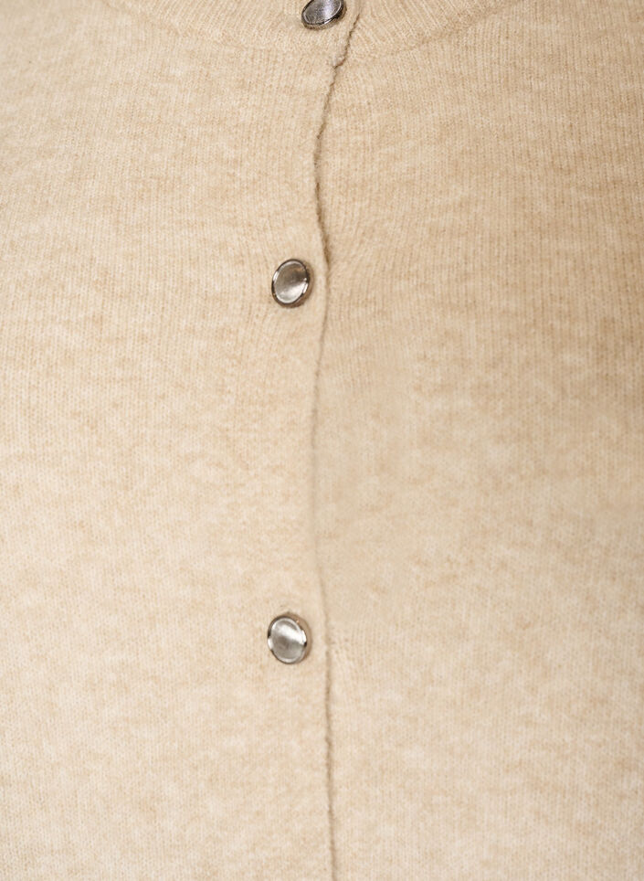 Knit cardigan with short sleeves, Beige, Packshot image number 2