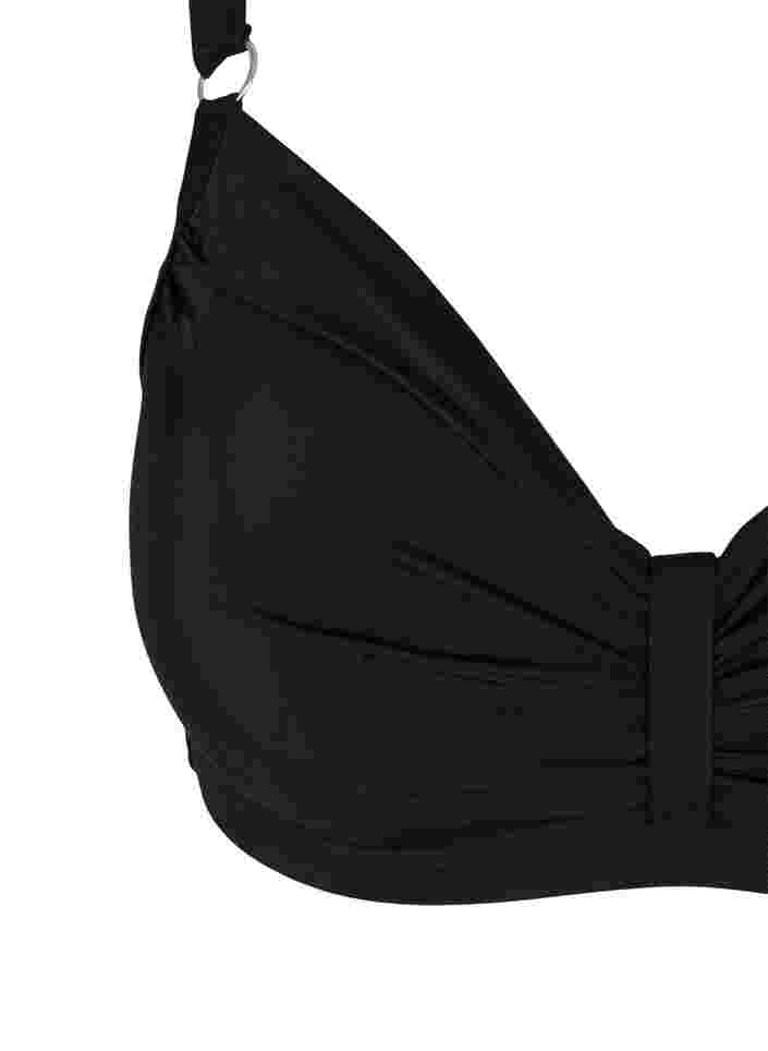 Bikini top with drape front, Black, Packshot image number 2