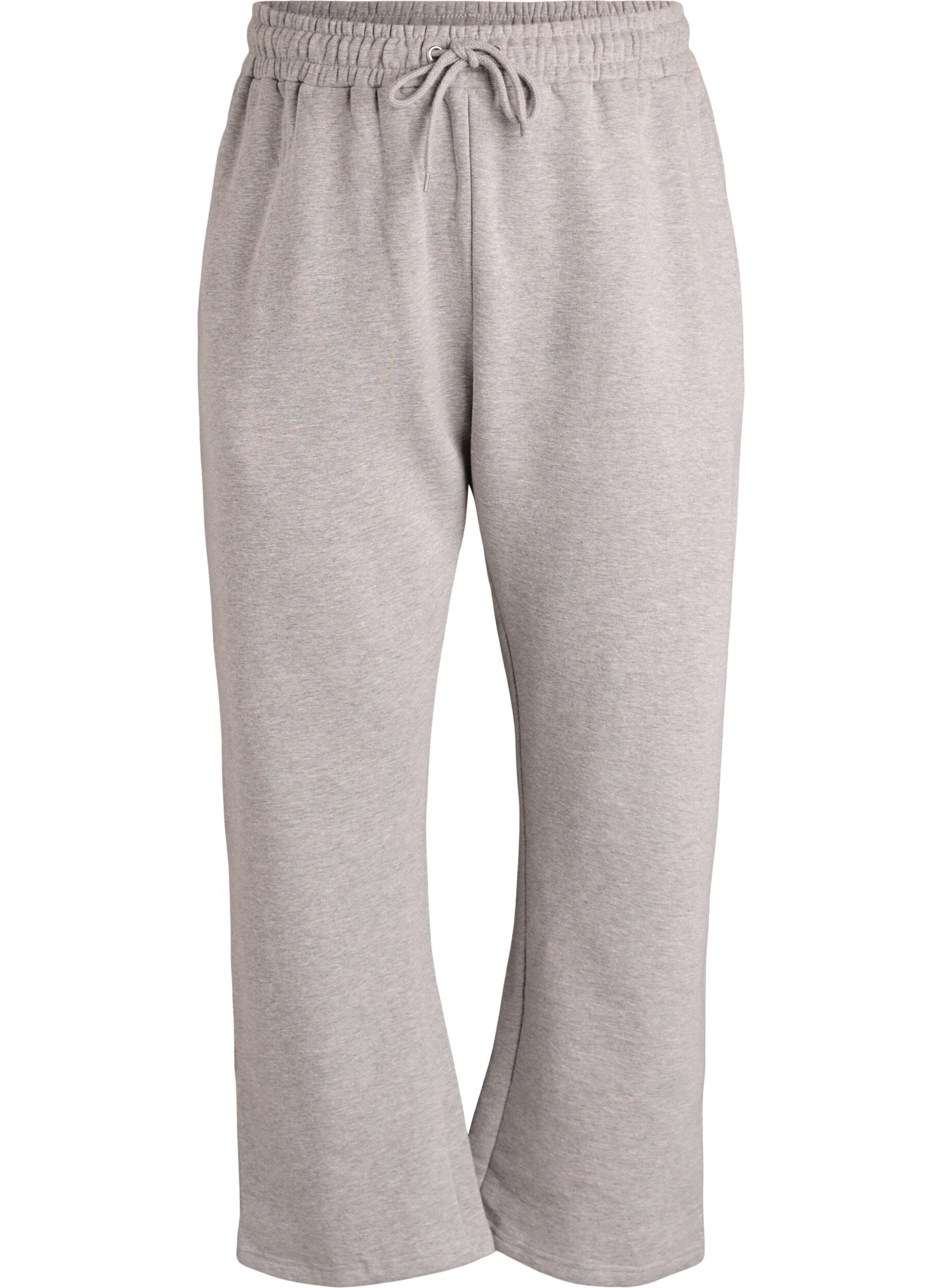 Zizzifashion High-waisted sweatpants with brushed inside, Grey, Packshot image number 0