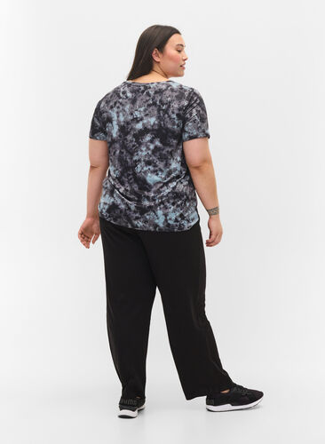 Loose trousers in a cotton blend, Black, Model image number 1