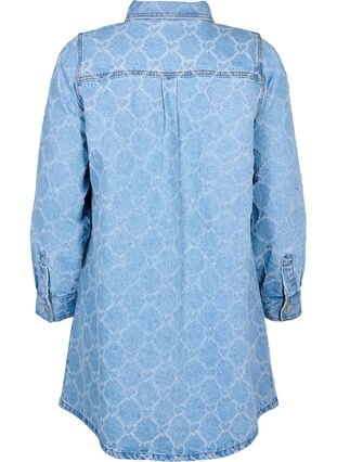 Denim dress with destroy pattern, Blue denim, Packshot image number 1