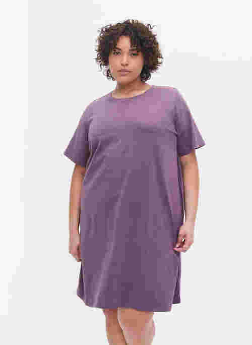 Melange t-shirt nightdress with short sleeves