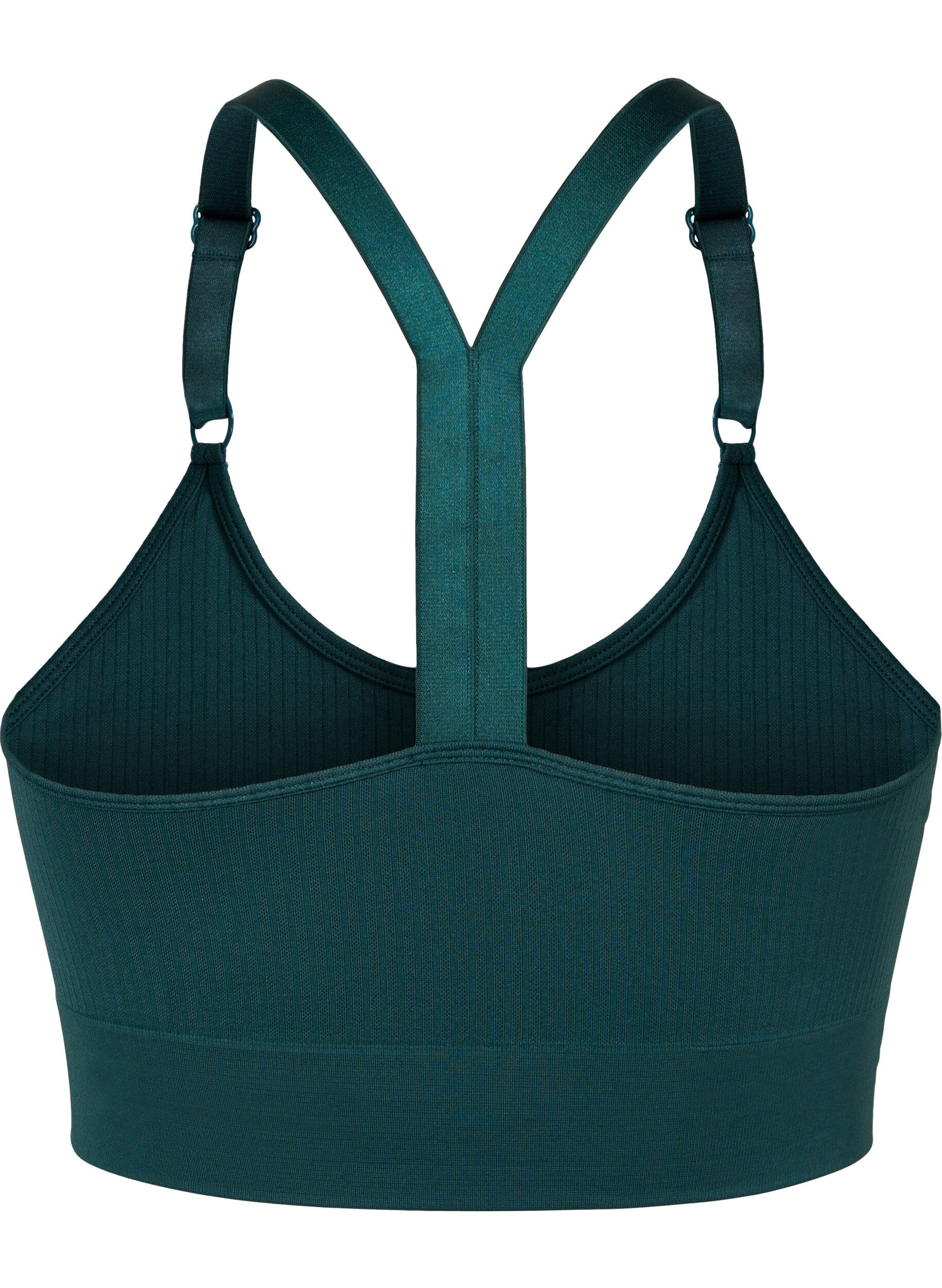 Zizzifashion Seamless sports bra in ribbed material, Pine Grove, Packshot image number 1