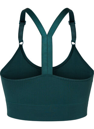 Seamless sports bra in ribbed material, Pine Grove, Packshot image number 1