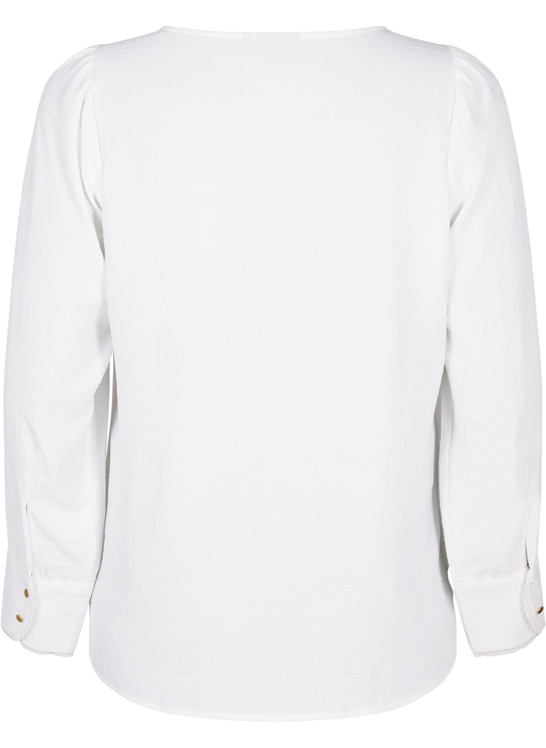 Zizzifashion Long-sleeved blouse with texture, Bright White, Packshot image number 1