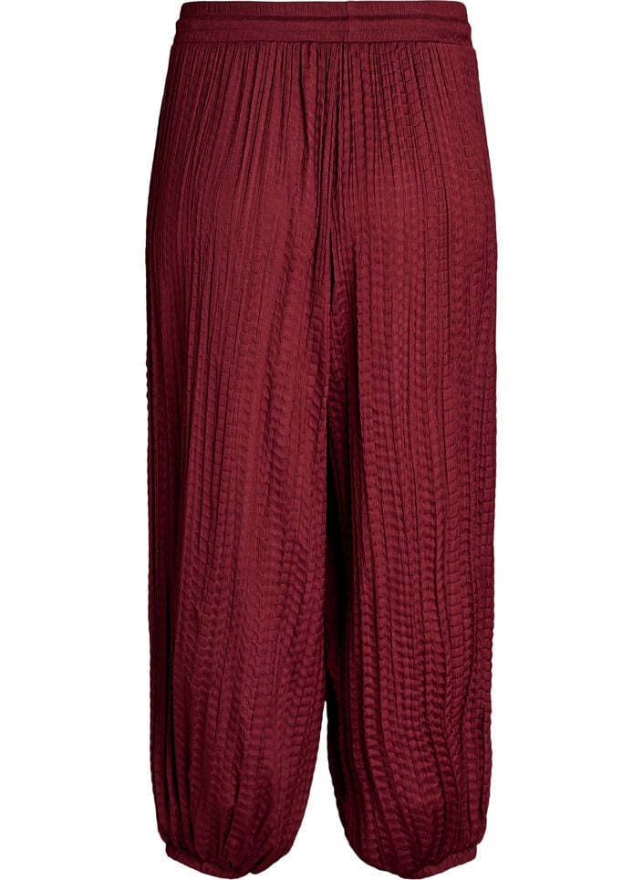 Balloon trousers with texture and an elasticated waist, Red, Packshot image number 1