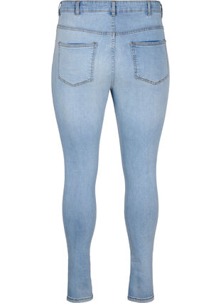 Slim fit jeans with abrasion details, Light Blue, Packshot image number 1