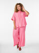 Striped viscose shirt with short sleeves, Pink, Model image number 1