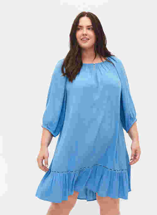 Viscose dress with 3/4 sleeves