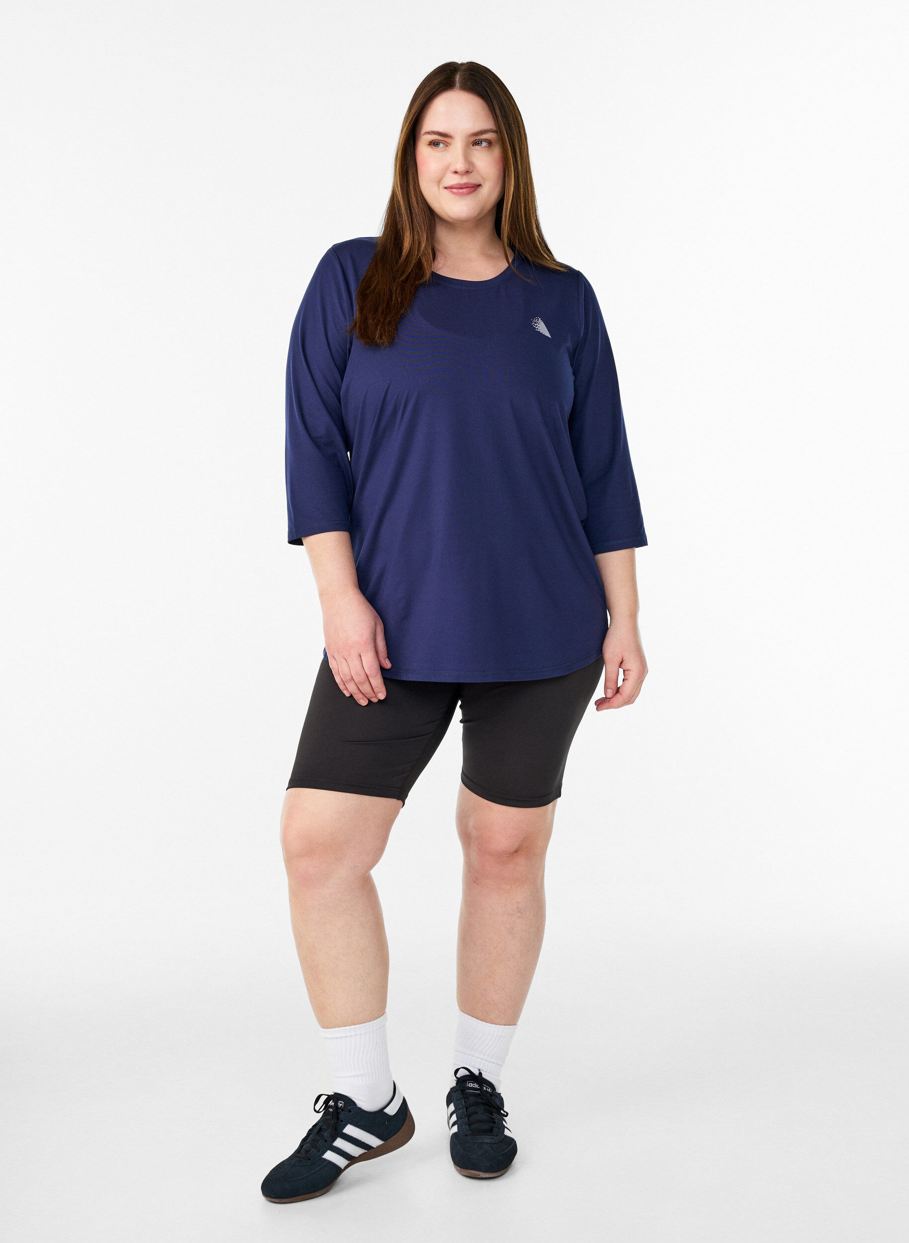 Zizzifashion Sports top with 3/4 sleeves, Blue, Model image number 1