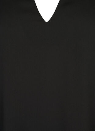 Long sleeve blouse with wrinkles on the back, Black, Packshot image number 2