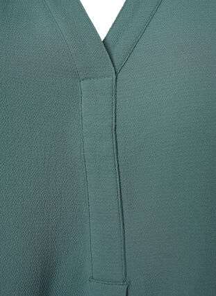 Plain colour top with v-neck, Mallard Green, Packshot image number 2