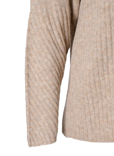 Turtleneck sweater with ribbed texture, Simply Taupe Mel., Packshot image number 3