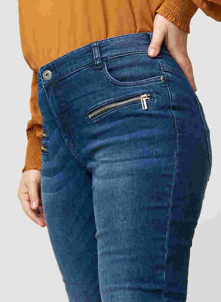 Sanna jeans with zip details, Blue denim, Model image number 1