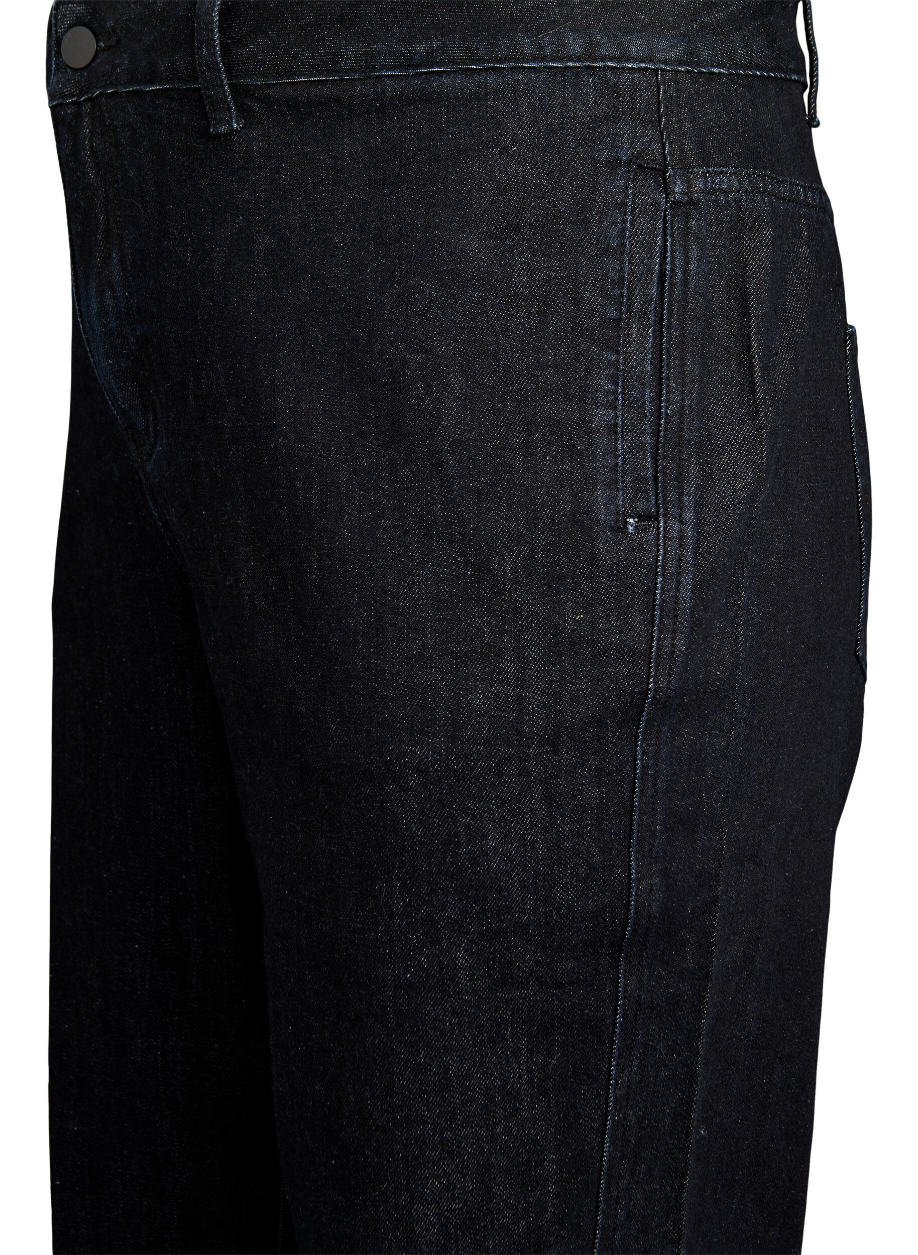 Zizzifashion Wide fit jeans with a soft, brushed inside, Black, Packshot image number 2