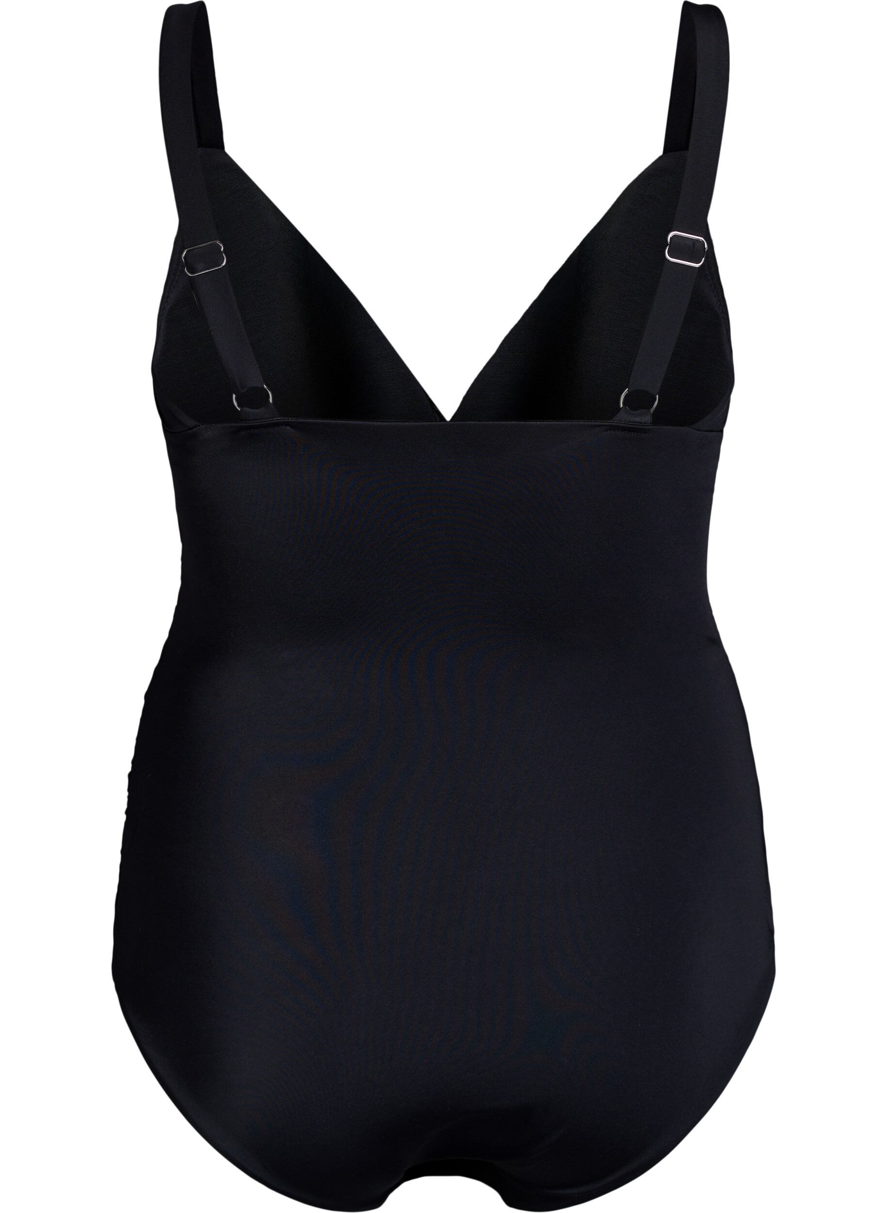 Zizzifashion Swimsuit with v-neck and mesh detail, Black, Packshot image number 1