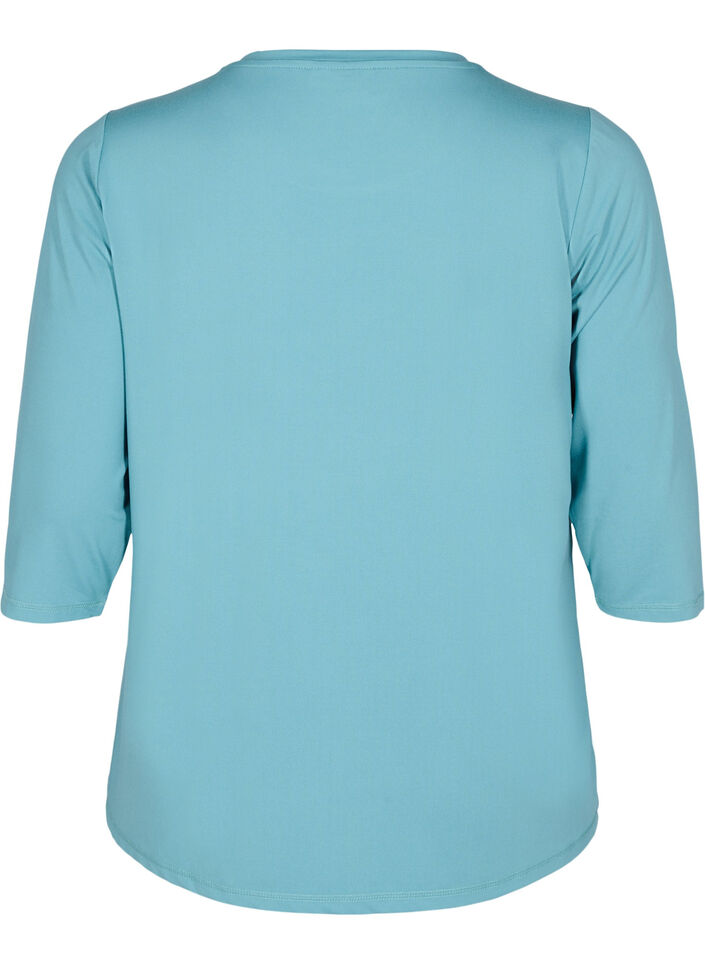 Workout top with 3/4 sleeves, Blue, Packshot image number 1