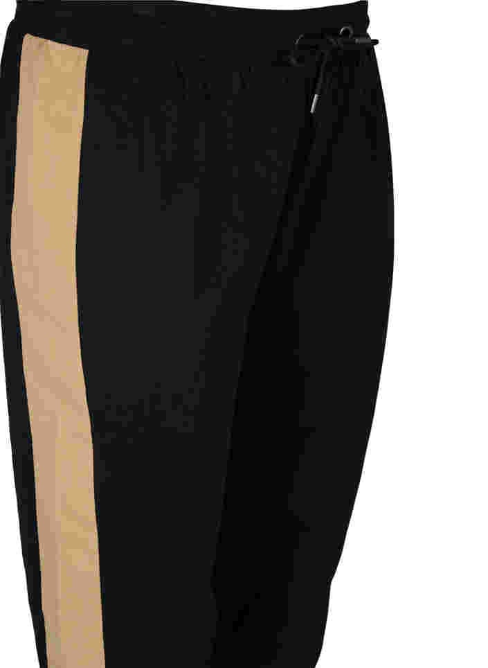 Sweatpants with track details, Black/Camel, Packshot image number 2