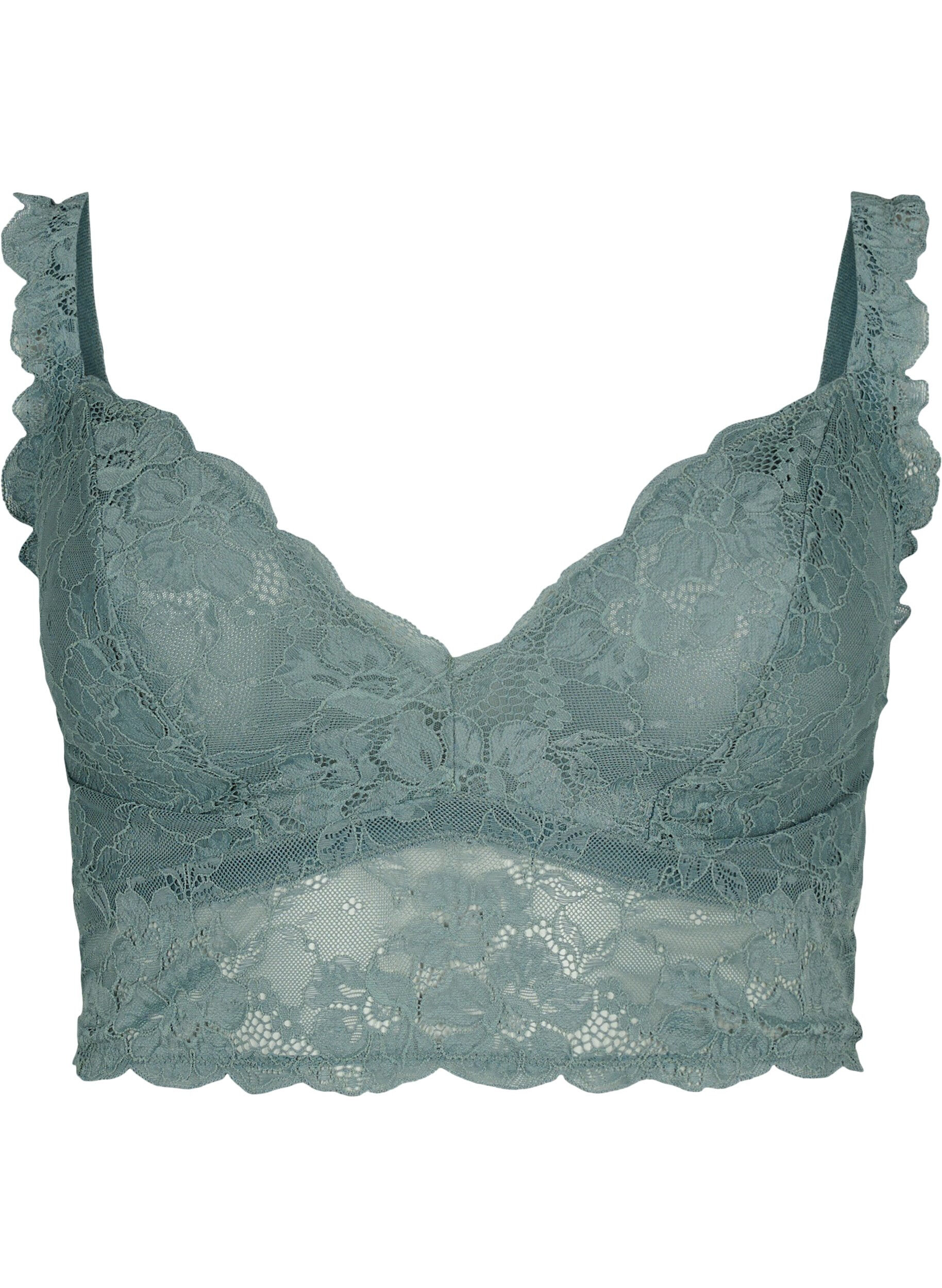 Zizzifashion Lace bralette without underwire, Balsam Green Ass, Packshot image number 0
