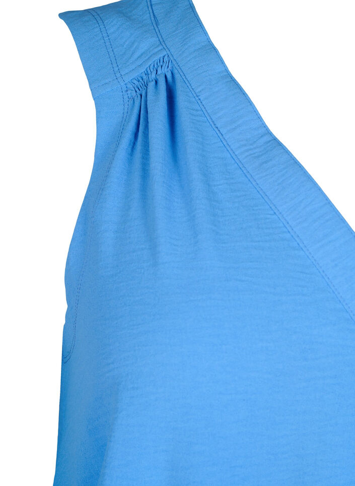 Sleeveless top with wrinkle details, Blue, Packshot image number 3