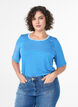 T-shirt with TENCEL&trade; Lyocell and stripes, Blue, Model image number 0